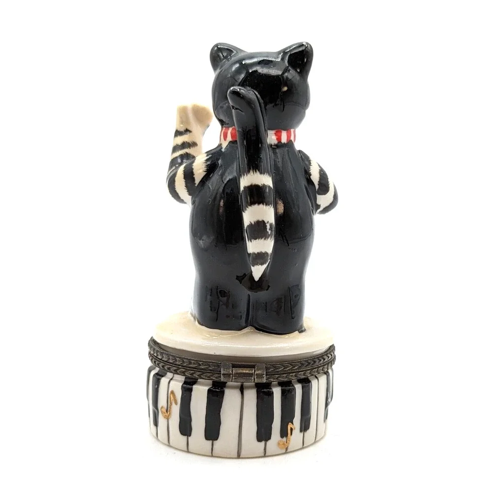 Bongo Playing Cat Hinged Trinket Box with Trinkets by Direct Connection Industry